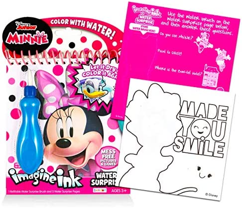 Disney Minnie Mouse Paint with Water for Kids Toddlers Bundle Set ~ 3 Mess-Free Paint Books with Water Surprise Brushes (Featuring Minnie Mouse, Disney Frozen, and Disney Princess)