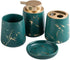 Bathroom Accessories Set ,4 Piece Toothbrush Holder Set Bath Accessories Set with Soap Dispenser, Tumbler, Soap Dish Ceramic Gift Set Luxury Bath Accessory (Dark green?four piece?)