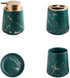 Bathroom Accessories Set ,4 Piece Toothbrush Holder Set Bath Accessories Set with Soap Dispenser, Tumbler, Soap Dish Ceramic Gift Set Luxury Bath Accessory (Dark green?four piece?)