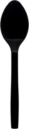Party Essentials Hard Plastic 9" Serving Spoons, Black, 12 Count