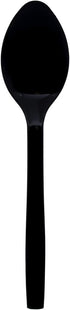Party Essentials Hard Plastic 9" Serving Spoons, Black, 12 Count