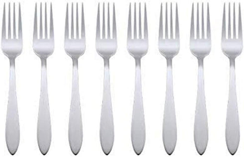 Oneida Taylor Everyday Flatware Dinner Forks, Set of 8, 18/0 Stainless Steel, Silverware Set, 1.5 x 3.75 x 8.6 inches