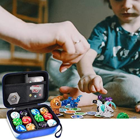 Case Compatible with Bakugan for Baku Gear Pack, Toys Organizer Storage for Bakucores Cards and Ultra Collectible Action Figures, Toy Container Holder for Bakugon Dragonoid Figure (Box Only) Blue