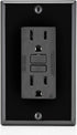 Leviton GFNT1-E Self-Test SmartlockPro Slim GFCI Non-Tamper-Resistant Receptacle with LED Indicator, Wallplate Included, 15-Amp, Black