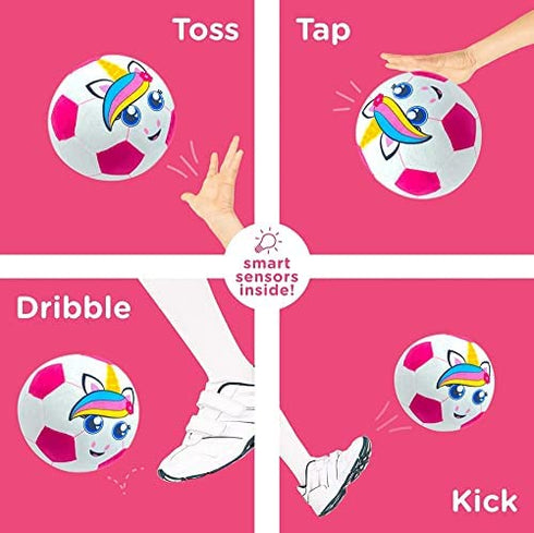 Move2Play Talkin' Sports, Hilariously Interactive Unicorn Soccer Ball with Music and Sound FX, Birthday Gift for 1, 2, 3, 4+ Year Old Girls