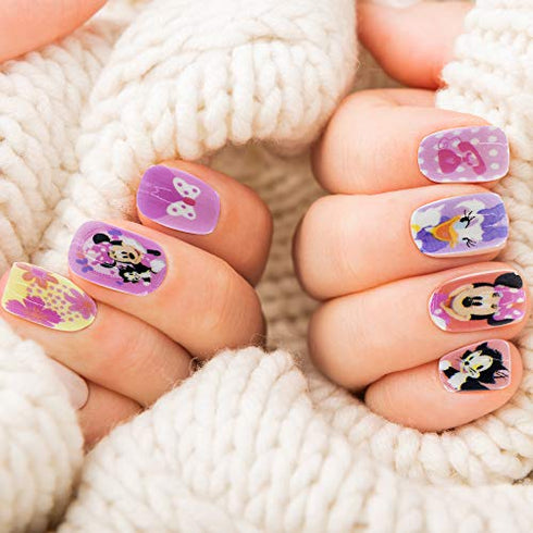 Disney Minnie Mouse - Townley Girl 48 Pcs Press-On Nails Artificial False Nails Set for girls, kids with Pre-Glue Full Cover Acrylic Nail Tip Kit, Ages 6+ for Parties, Sleepovers & Makeovers