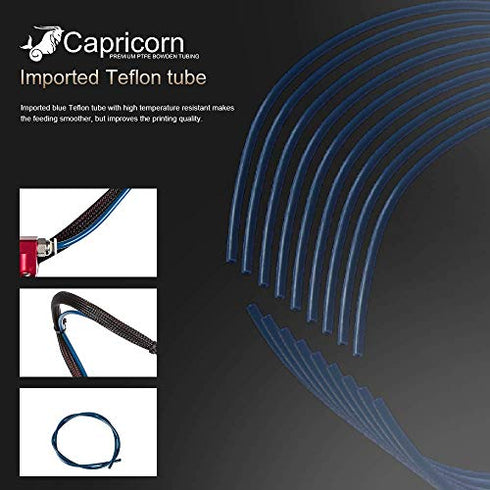 Creality Upgrade 3D Printer Kit with Capricorn Premium XS Bowden Tubing 1M? PTFE Teflon Tube Cutter, Pneumatic Fittings and MK8 Socks and Extra Nozzles for Ender 3/3 Pro/5/Vyper/Voxelab Aquila
