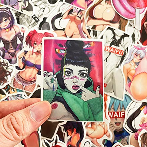 300 PCS Anime Sexy Lady Stickers, Vinyl Waterproof Adults Stickers, Cute Variety Pack for Laptop Computer Skateboard Bicycle Luggage Decal?Anime Stickers Girl-300Pcs?