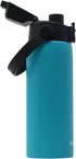 New Aquatix (Turquoise, 21 Ounce) Pure Stainless Steel Double Wall Vacuum Insulated Sports Water Bottle Convenient Flip Top Cap with Removable Strap Handle - Keeps Drinks Cold 24 hr/Hot 6 hr