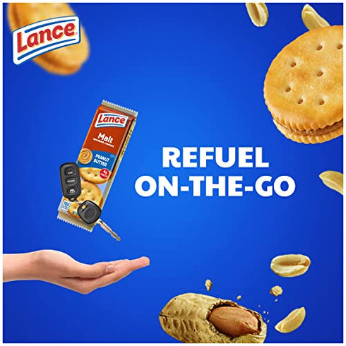 Lance Sandwich Crackers, Malt with Peanut Butter, 8 Ct Box