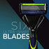 DORCO Pace 6 Sport - Six Blade Razor System with Trimmer and Pivoting Head - 16 Pack Refill (No Handle)