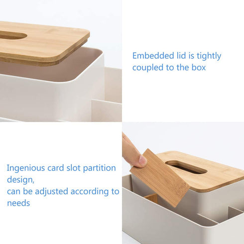 Poeland Multifunction Tissue Box Rectangular Facial Tissue Holder Dispenser for Dining Room, Kitchen, Bedroom Dressers and Home D©cor