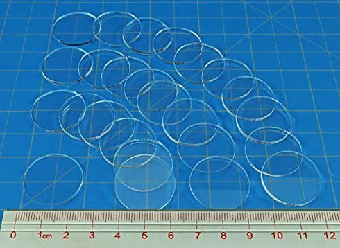 LITKO 25mm Clear Circular Miniature Bases, 1.5mm Thick (25)