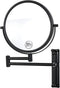 Wall-Mounted Makeup Mirror Black 10 Times Magnification Makeup Mirror can Move up and Down 8 inch Bathroom Double-Sided Makeup Mirror 360 Degree Rotating Telescopic Folding Without Dead Ends