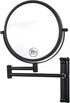 Wall-Mounted Makeup Mirror Black 10 Times Magnification Makeup Mirror can Move up and Down 8 inch Bathroom Double-Sided Makeup Mirror 360 Degree Rotating Telescopic Folding Without Dead Ends
