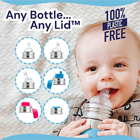 Pura Kiki 11oz/325ml Stainless Steel Sippy Cup Bottle w/ Sleeve, Plastic-Free, MadeSafe Certified, Medical-Grade XL Silicone Sipper Spout Fast Flow Rate for Kids, Toddlers, Babies & Infant - Slate