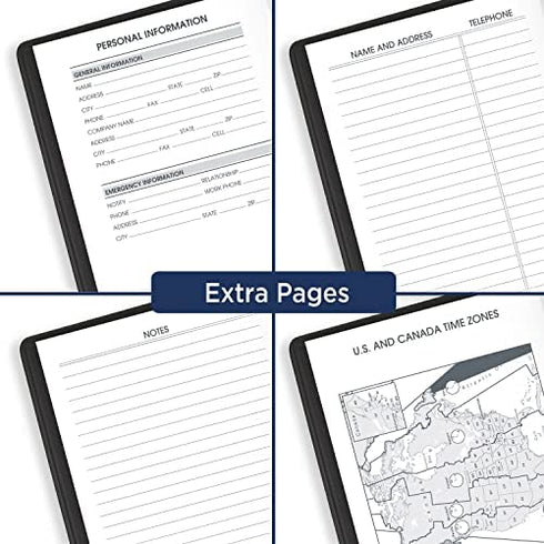 AT-A-GLANCE 2023-2024 Pocket Calendar, 2 Year Planner, 3-1/2" x 6", Pocket Size, Black (7002405)
