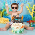 Fish Cake Topper Happy Birthday Sign Cake Decorations for Man Kids Boy Fisherman Gone Fishing Themed Birthday Party Supplies Black Glitter Decor