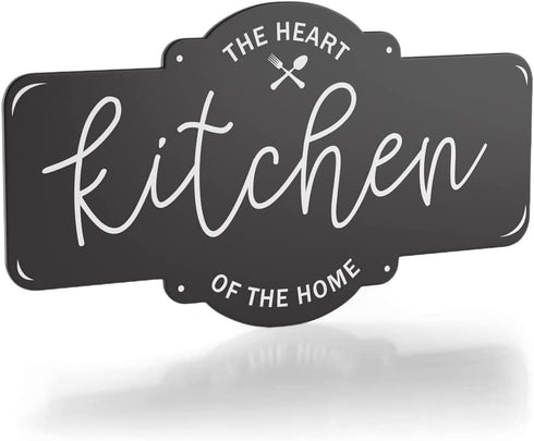 Barnyard Designs Rustic Metal Kitchen Wall Decor Sign, Country Farmhouse Decoration for Your Home, Kitchen, or Dining Room, 16 x 8.5