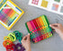Friendly Loom 7" Potholder Kit Green Metal Loom and Bright Rainbow Color Cotton Loops, Makes 2 Potholders, MADE IN THE USA by Harrisville Designs.