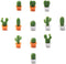 TabEnter Decorative Refrigerator Magnets, Perfect Fridge Magnets for House Office Personal Use (12Pcs Cactus)