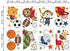 decalmile Sports Animals Wall Decals Monkey Elephant Giraffe Wall Stickers Baby Nursery Boys Bedroom Playroom Wall Decor