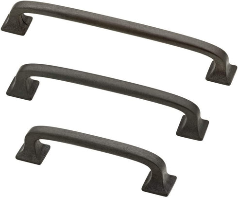 Franklin Brass P29521K-SI-B Pull with Square Feet, 3" (76mm), Soft Iron, 10 Count