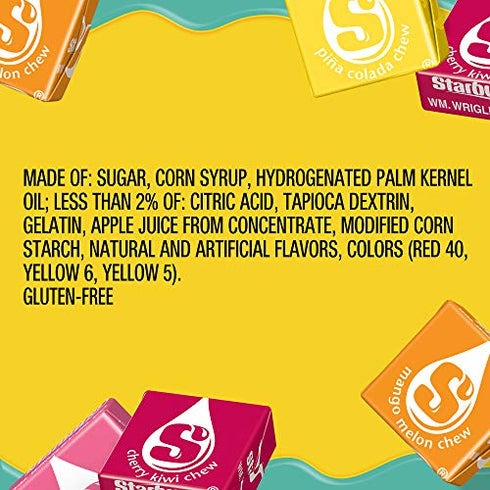 Starburst Fruit Chews Candy Sharing Size Resealable Bag, Tropical, 15.6 Ounce