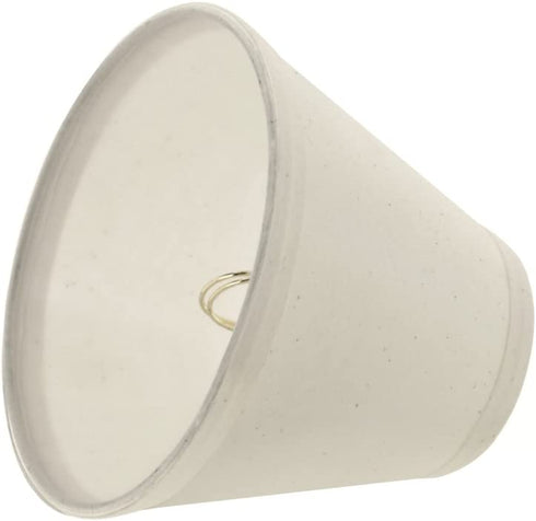 Aspen Creative White, 32118-2 Small Hardback Empire Shape Chandelier Clip-On Lamp Shade Set (2 Pack), Transitional Design, 6" Bottom Width (3" x 6" x 5")