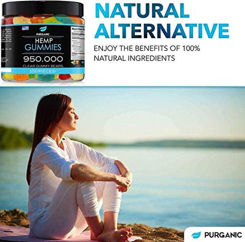 Purganic Hemp Gummies – Helps Support Sleep, Peace and Relaxation - High Strength and Support All Natural Tasty Fruit Flavors - Made in USA – 100ct