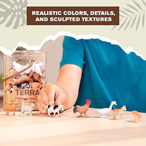 Terra by Battat Assorted Farm Animals Toys – Educational Toys for 3+ Year Old Kids - Collectible Farm Animal Figurines (60 Pieces)