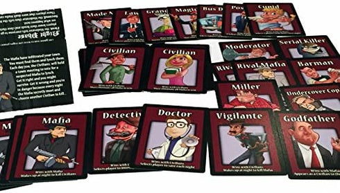 Mafia The Party Game – Mafia Game of Lying, Bluffing, Deceit –38 Role Cards, Mafia Card Game for Adults and Teens – Interactive Board Game to Play with Friends, Family