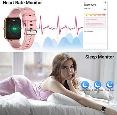 CanMixs Smart Watch for Android Phones iOS Waterproof Smart Watches for Women Men Sports Digital Watch Fitness Tracker Heart Rate Blood Oxygen Sleep Monitor Touch Screen Compatible Samsung iPhone
