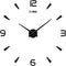 Aililife 3D DIY Wall Clock Decor Sticker Mirror Frameless Large DIY Wall Clock Kit for Home Living Room Bedroom Office Decoration (Black)