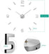 Aililife 3D DIY Wall Clock Decor Sticker Mirror Frameless Large DIY Wall Clock Kit for Home Living Room Bedroom Office Decoration (Black)