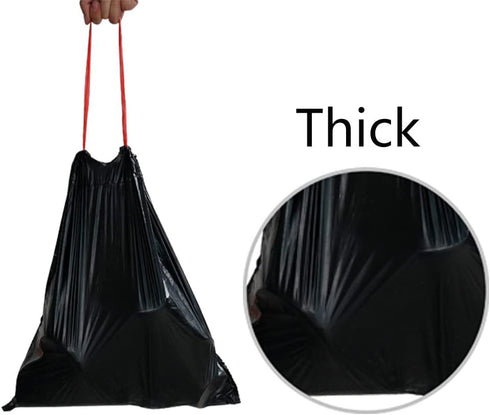 Begale 5 Gallon Drawstring Trash Bags, Black (115 Counts/3 Rolls)