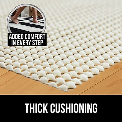 Gorilla Grip Extra Strong Rug Pad Gripper, Grips Keep Area Rugs in Place, Thick, Slip and Skid Resistant Pads for Hard Floors, Under Carpet Mat Cushion and Hardwood Floor Protection, 4 FT Round