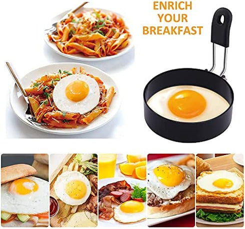 Egg Rings Stainless Steel Round Breakfast Mold Tool Cooking,Round Egg Cooker Rings For Frying Shaping Cooking Eggs,Egg Maker Molds…
