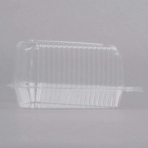 50 Cake Slice Containers with Lids | Hinged Medium Disposable Plastic Cake Containers | Clear Cheesecake Container, Individual Cake Pie Slice Boxes for Flan Dessert Pastry Cookie Snack Fruit Packaging