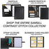 Samsill 1" Junior Size Contrast Stitch Leather 3 Ring Binder, Holds 8.5 x 5.5" Paper Size, Portfolio Organizer, Black