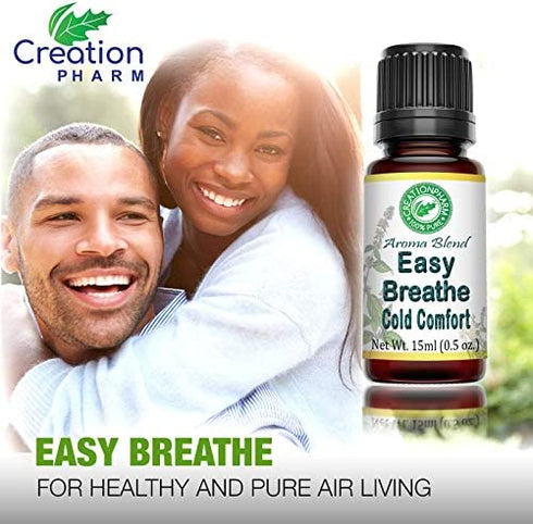 Easy Breathe Essential Oil Blend with Peppermint, Eucalyptus, Clary Sage, Rosemary, Cedar, Aromatherapy by Creation Pharm
