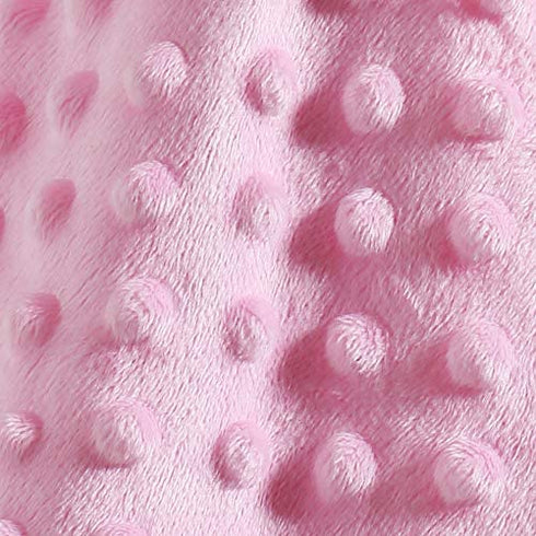 CREVENT Baby Comforting Security Blanket Lovey for Newborn Baby Girls Infants, Minky Dot Front + Sherpa Backing with Animal Face (Pink Bear)