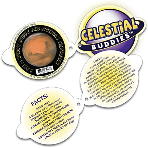 Celestial Buddies Mars Buddy Science Astronomy Space Solar System Plush Blue Planet Toys