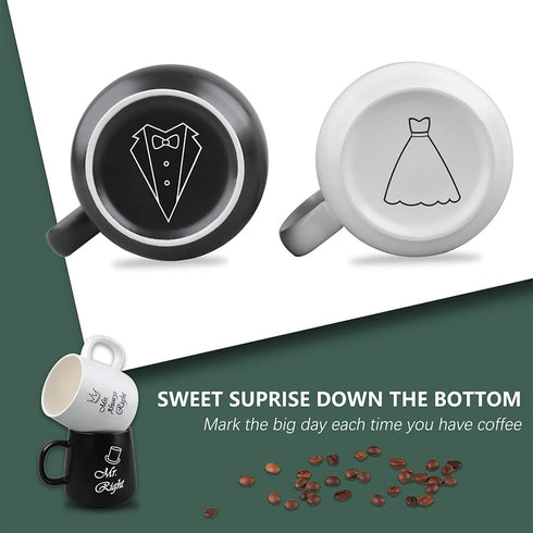 Wedding Anniversary Presents for Couples, Mr Right Mrs Always Right Coffee Mugs, Couple Gifts,Bridal Shower Gifts for Bride and Groom,Engagement Gifts,Husband and Wife Gifts Unique