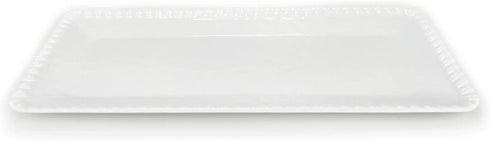 17-Inch Melamine Serving Tray/Platters Set of 2, White & Rectangular | 100% Melamine,Dishwasher Safe,BPA Free
