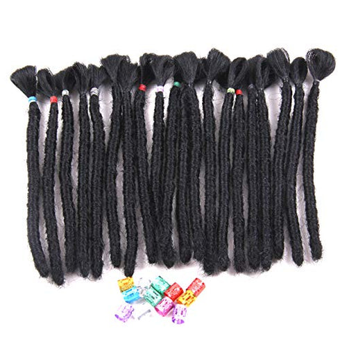 Dsoar 6 inch Handmade Dreadlocks Extensions Men's Dreadlocks Fashion Reggae Hair Hip-Hop Style 20 Strands/Pack Synthetic Dreadlocks Hair For Men