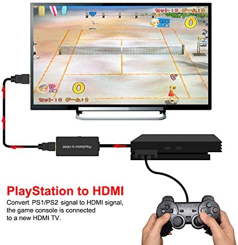 Azduou PS2 to HDMI Adapter PS2 HDMI Cable PS2 to HDMI Converter Support HDMI 4:3 /16:9 Switch, Works for Playstation 1/Playstation 2 HD Link Cable. Playstation 1 Adapter Sony PS2 HDMI Adapter