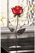 Gifts & Decor Home Locomotion 10013920 Romantic Rose Votive Holder, 5" x 4.12" x 12.5", Red and Black
