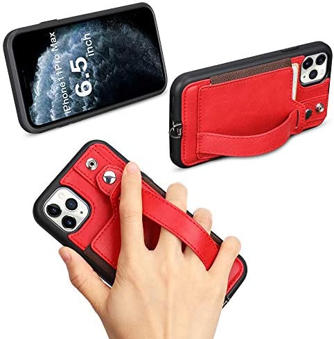 iPhone 11 Pro Max Wallet Case, TOOVREN iPhone 11 Pro Max Case with Card Holder Leather PU 11 Pro Max Case with Stand Adjustable Detachable iPhone Lanyard Strap for iPhone 11 Pro Max 6.5 Inch 2019