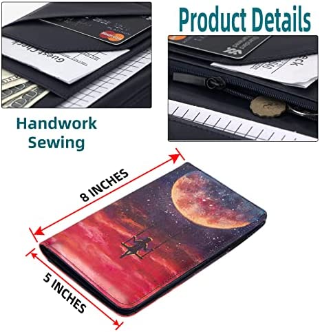 BVYA Upgraded 10 Pockets PU Server Book Organizer, Server Books with Zipper Pocket, Guest Check Pen Holder Serving Book Fit Server Waitress Apron, With a Pen